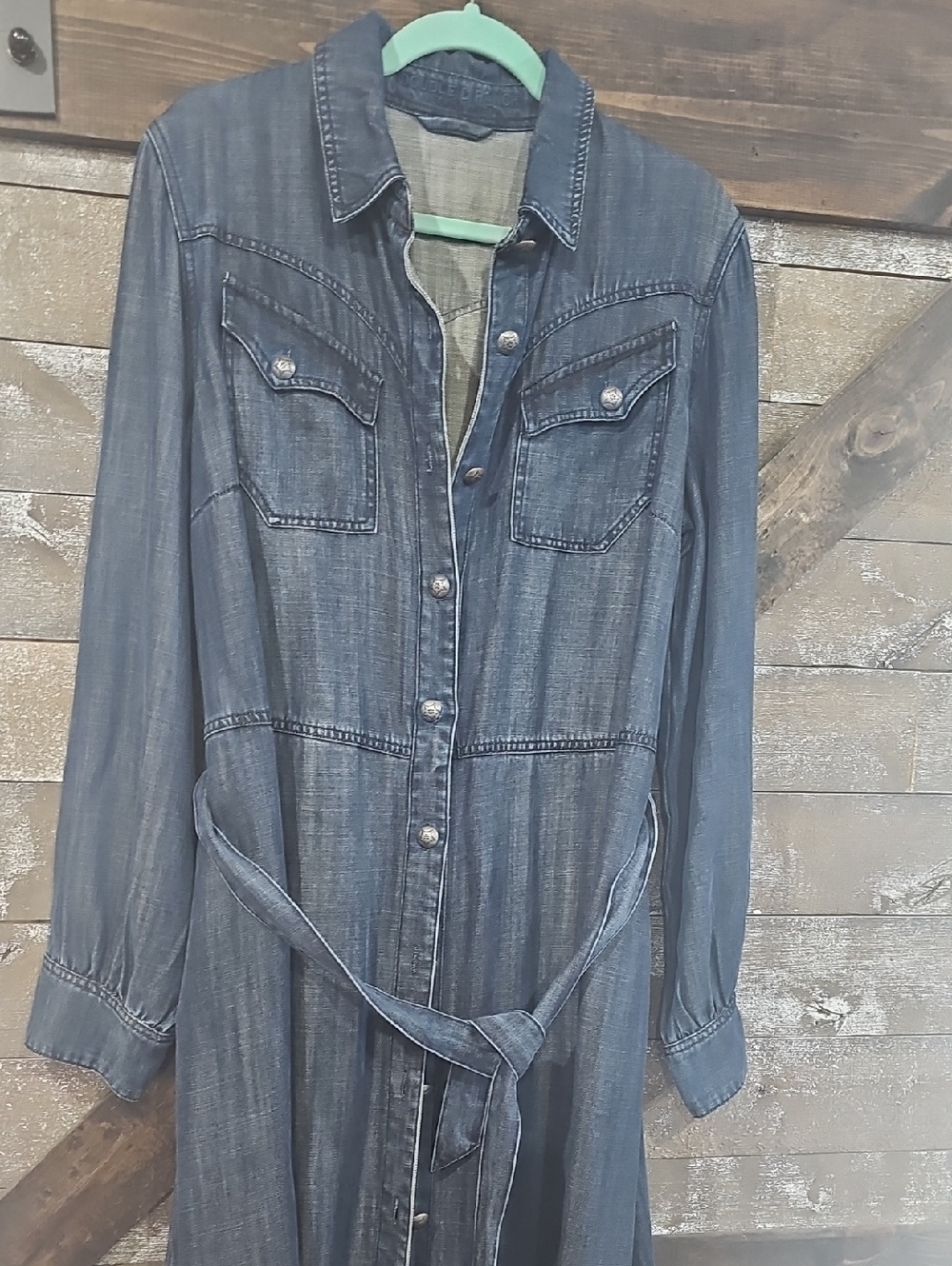 Double D Ranch Indigo Denim Shirt Dress Or Duster - Picture 1 of 5